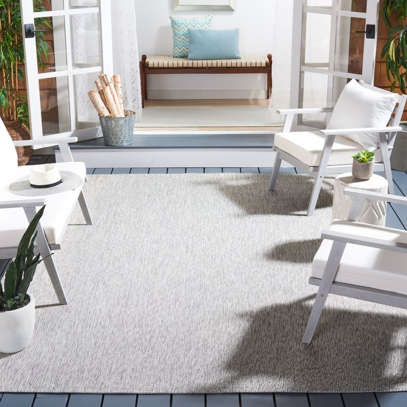 Courtyard CY8520 Power Loomed Indoor and Outdoor Area Rug - Grey/Grey - 7'10"x7'10" - Safavieh