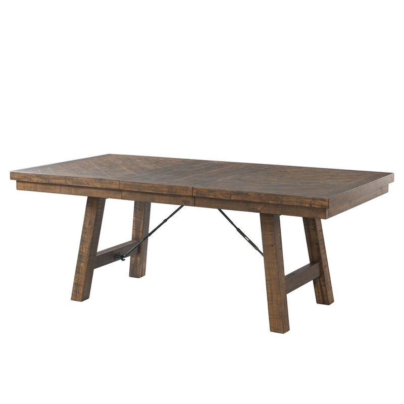 Dex 6pc Extendable Dining Table Set: Smokey Finish, Turnbuckle Detail - Picket House Furnishings