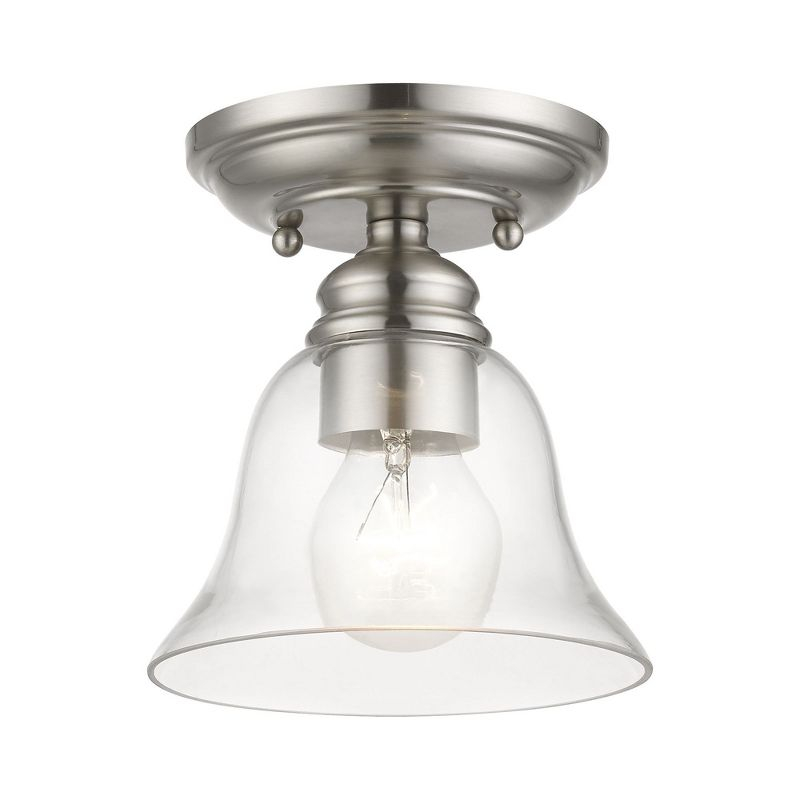 Livex Lighting Moreland 1 - Light Semi-Flush Mount in  Brushed Nickel