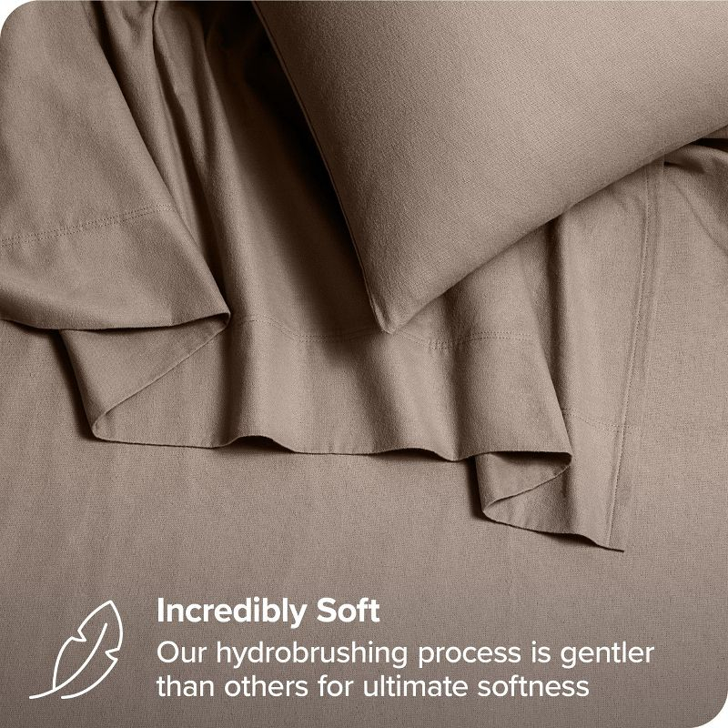 Taupe Organic Flannel Twin XL Sheet Set by Bare Home