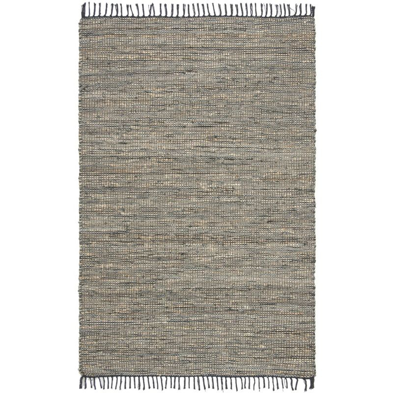 Vintage Leather VTL203 Hand Woven Indoor Area Rug - Grey - 8'x10' - Safavieh