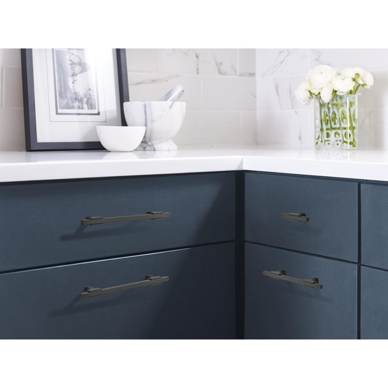 Amerock Urbanite 6-5/16 inch (160mm) Center-to-Center Matte Black/Matte Black Cabinet Pull