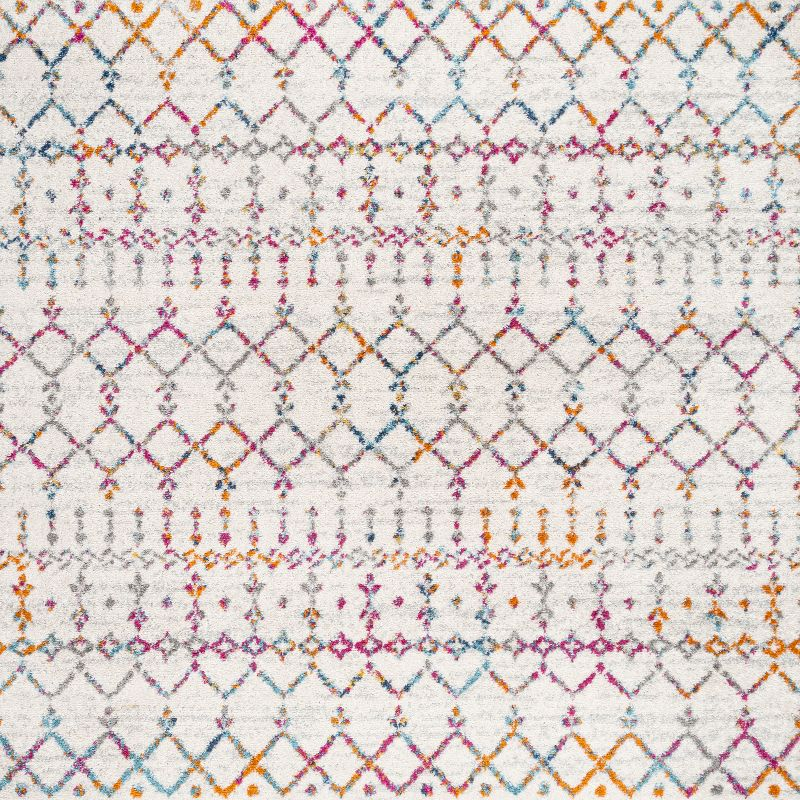 JONATHAN Y Moroccan HYPE Boho Vintage Diamond Ivory/Multi 5' Square Area Rug