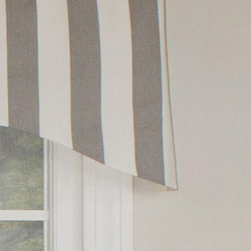 Awning Style Stripe Design 3" Rod Pocket Valance 50" x 17" Gray by RLF Home