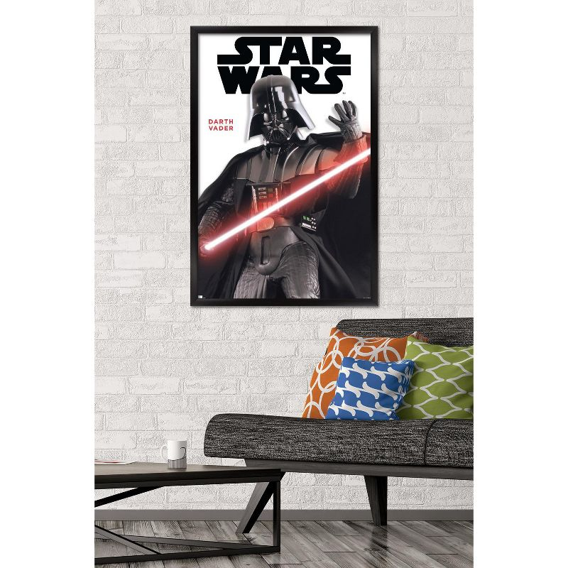 Trends International Star Wars: Saga - Darth Vader Feature Series Framed Wall Poster Prints Black Framed Version 22.375" x 34"