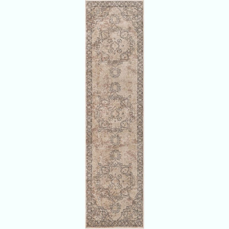 Unique Loom Portland Collection Area Rug - Canby (2'  x 8' Runner Ivory/Beige)