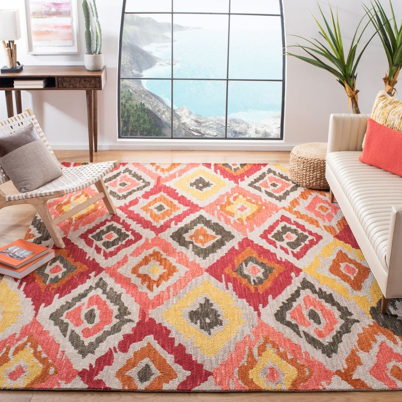 Ikat IKT337 Hand Tufted Area Rug - Beige/Pink - 8'x10' - Safavieh.