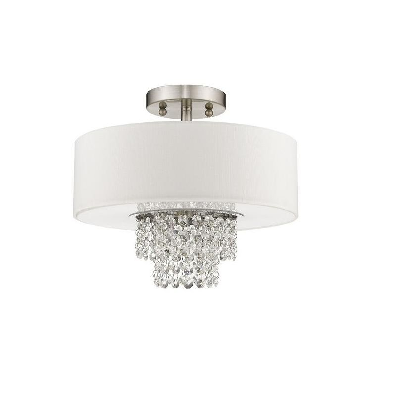 Livex Lighting Carlisle 2 - Light Semi-Flush Mount in  Brushed Nickel