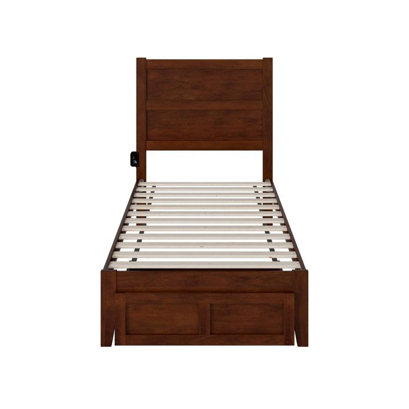 Twin Noho Bed with Foot Drawer Walnut - AFI: Kids' & Teen Platform Storage, No Box Spring Needed