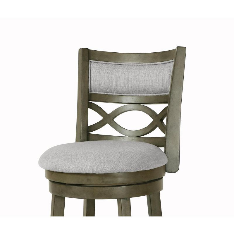 New Classic Furniture,Manchester 24" Solid Wood Counter Stool With Fabric Seat In Ant Gray
