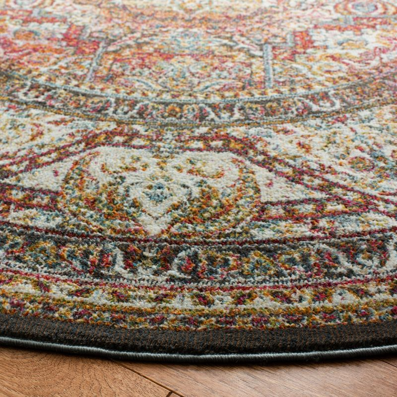 Luxor LUX322 Power Loomed Area Rug - Ivory/Fuchsia - 6'7" round - Safavieh.