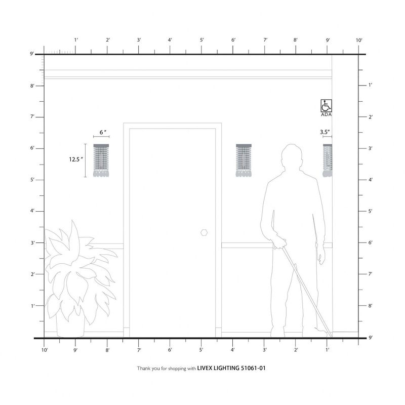 Livex Lighting Elizabeth 1 - Light Wall Light in  Antique Brass
