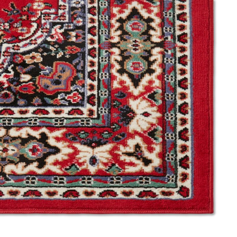 Home Dynamix Premium Sakarya Traditional Medallion Area Rug, Red/Black, 3'7"x5'2"