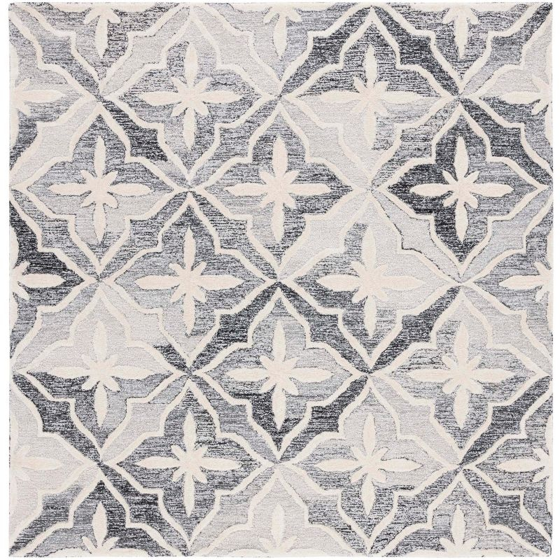 Metro MET872 Hand Tufted Area Rug - Black/Ivory - 6'x6' - Safavieh.