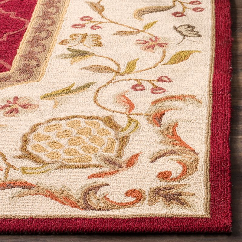 Easy Care EZC753 Hand Hooked Area Rug - Burgundy/Ivory - 8'x10' - Safavieh.