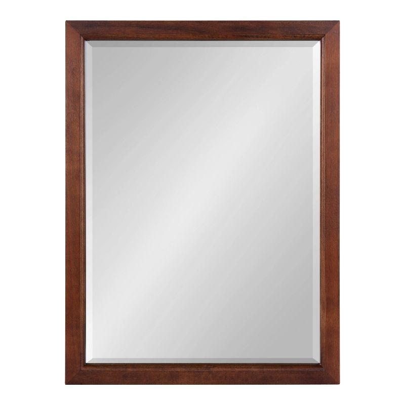 18" x 24" Hogan Wood Framed Decorative Wall Mirror Walnut Brown - Kate & Laurel: Rustic Rectangular, No Assembly Required