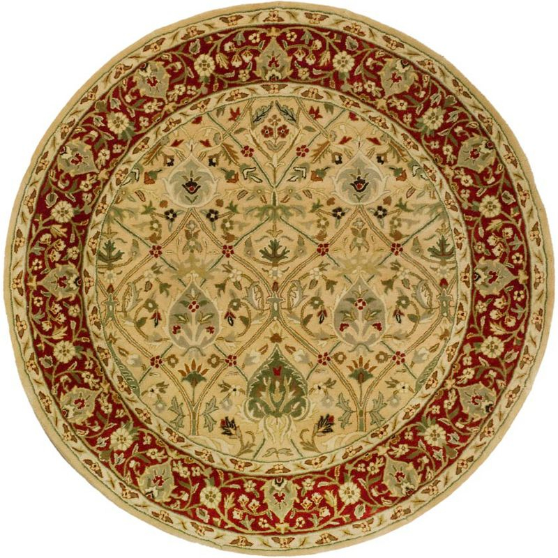Persian Legend PL819 Hand Tufted Indoor Area Rug - 6' Round - Ivory/Rust - Safavieh