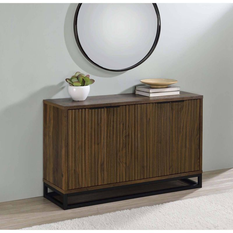 Coaster Ryatt Transitional 4 Door Wood Accent Cabinet Dark Pine
