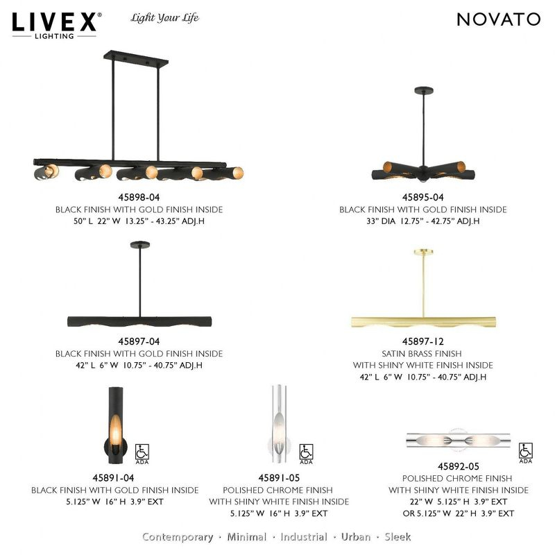 Livex Lighting Novato 3 - Light Chandelier in  Satin Brass