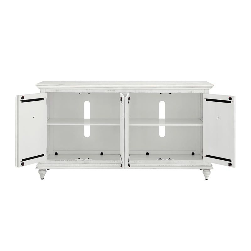 Martin Svensson Home Garden District Rustic White Solid Wood 65" TV Stand