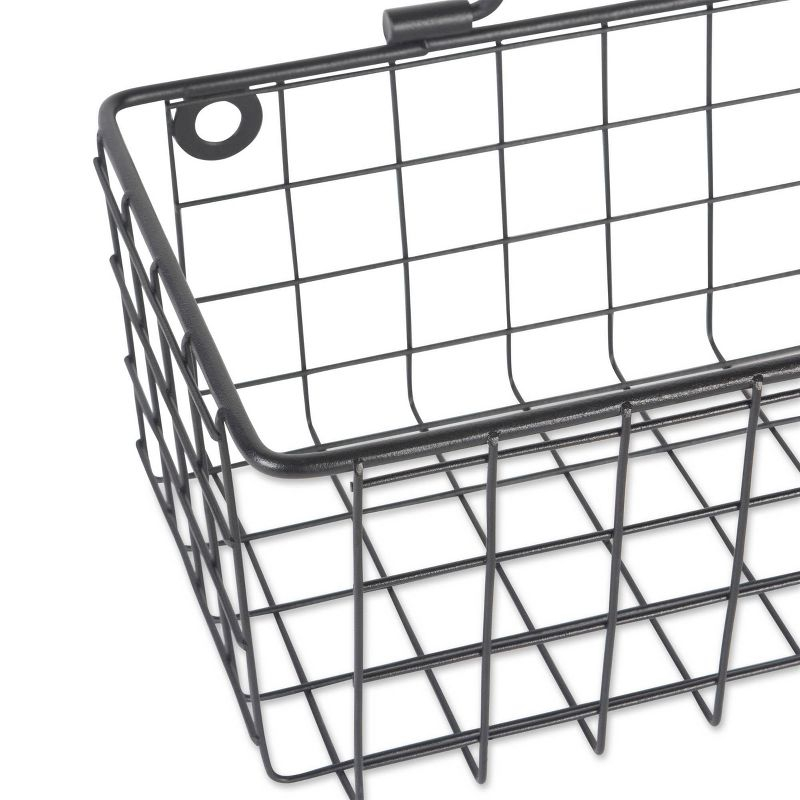 Small Black Wire Wall Basket Set/2