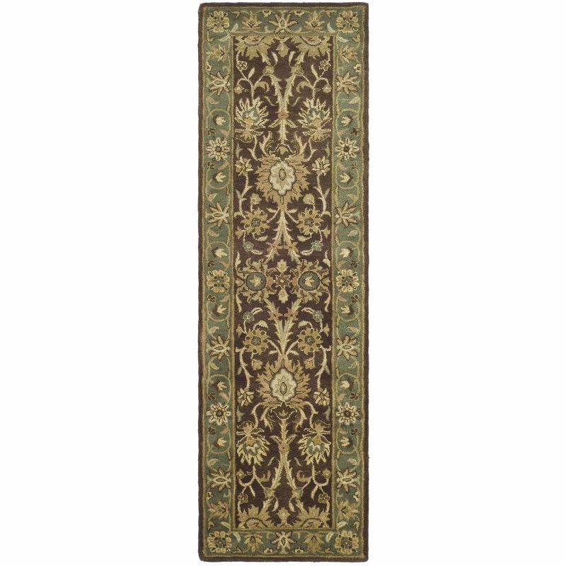 Antiquity AT249 Hand Tufted Accent Rug - Chocolate/Blue - 2'3"x4' - Safavieh.