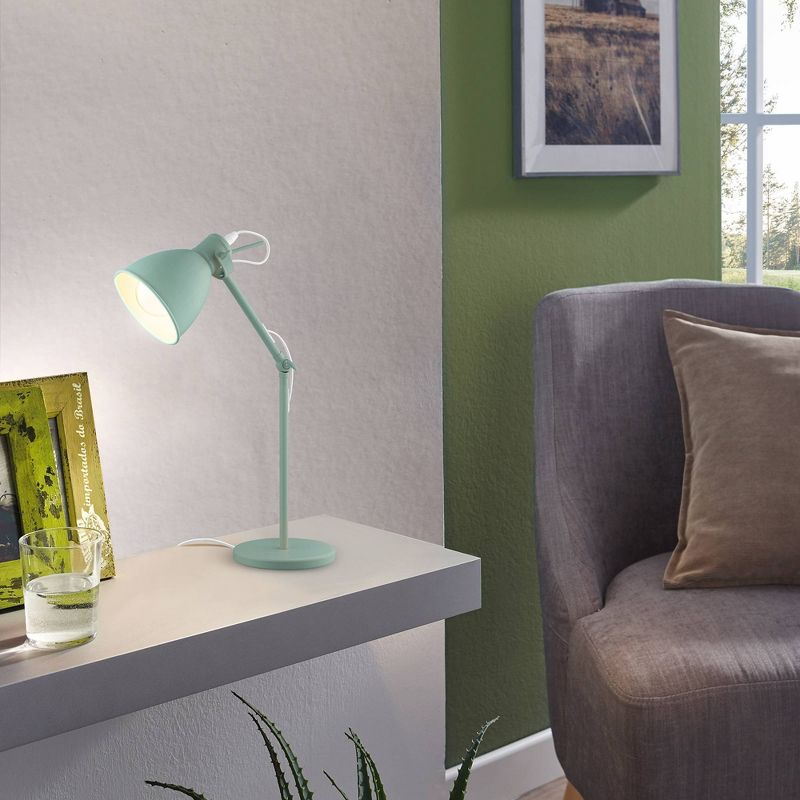 1-Light Priddy-P Desk Lamp Pastel Green - EGLO: Adjustable, ETL Listed, for Study & Work