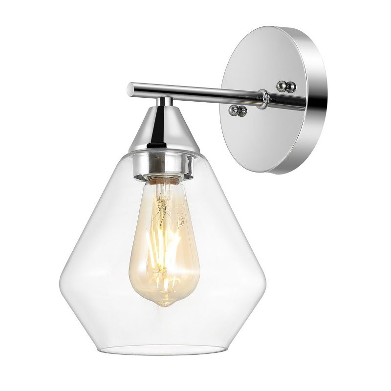 Lyona 8.5" Wall Sconce (Set of 2) - SCN4133 - Chrome/Clear - Safavieh