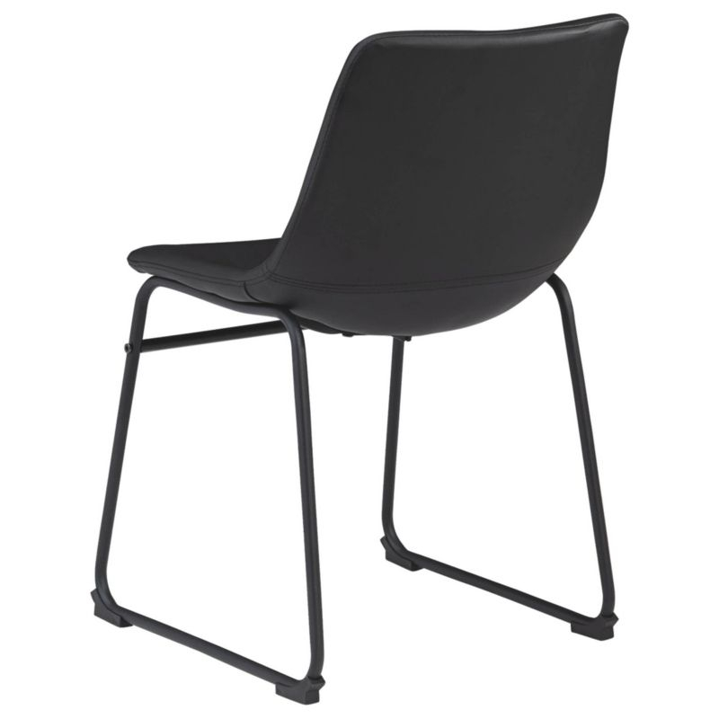 Set of 2 Centiar Dining Upholstered Side Chairs Black - Signature Design by Ashley: Faux Leather, Metal Base