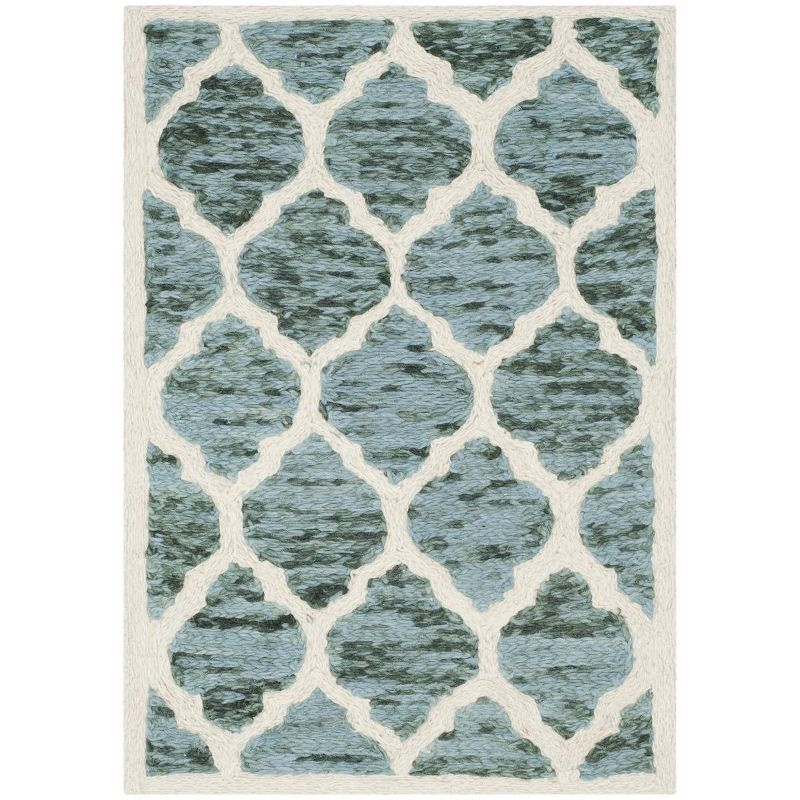 Himalaya HIM121 Handmade Accent Rug - 2'x3' - Turquoise/Ivory - Safavieh