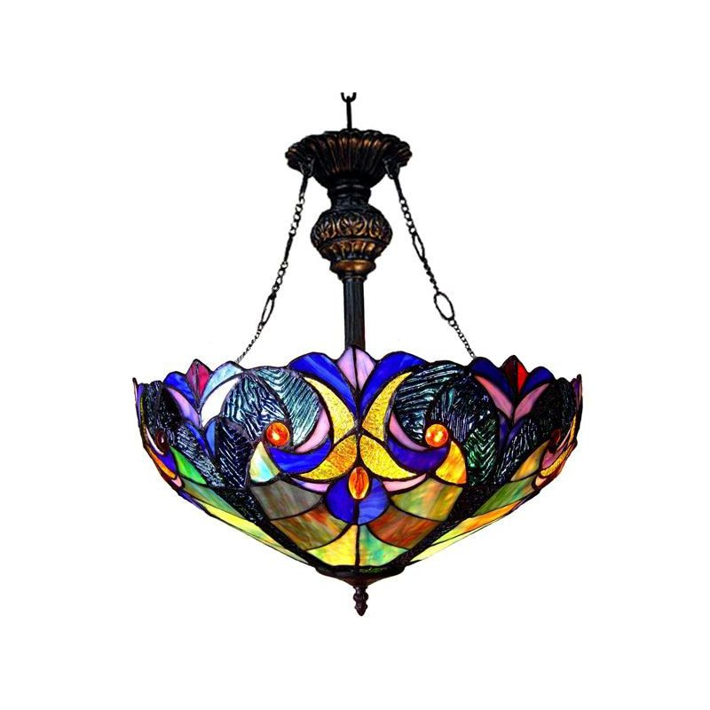 Chloe Lighting CH18780VT18-UH2 Liaison Tiffany-Style 2 Light Victorian Inverted Ceiling Pendant 18`` Shade