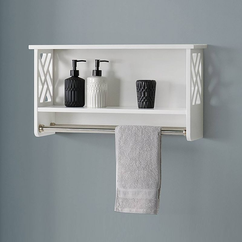 Coventry Bath Shelf with Two Towel Rods White - Alaterre Furniture