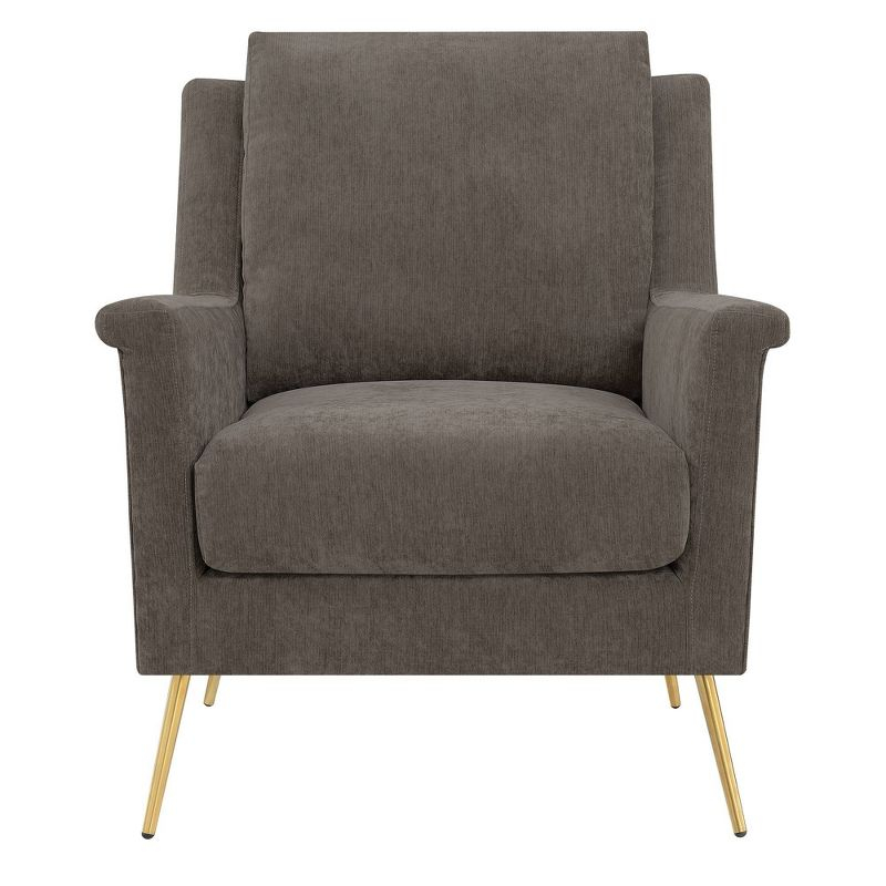 Lincoln Accent Chair Cocha Mocha - Picket House Furnishings: Gold Legs, Mid-Century, Foam Filled Comfort