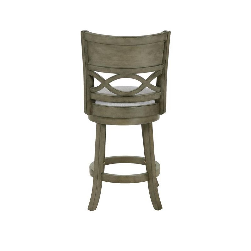 New Classic Furniture,Manchester 24" Solid Wood Counter Stool With Fabric Seat In Ant Gray