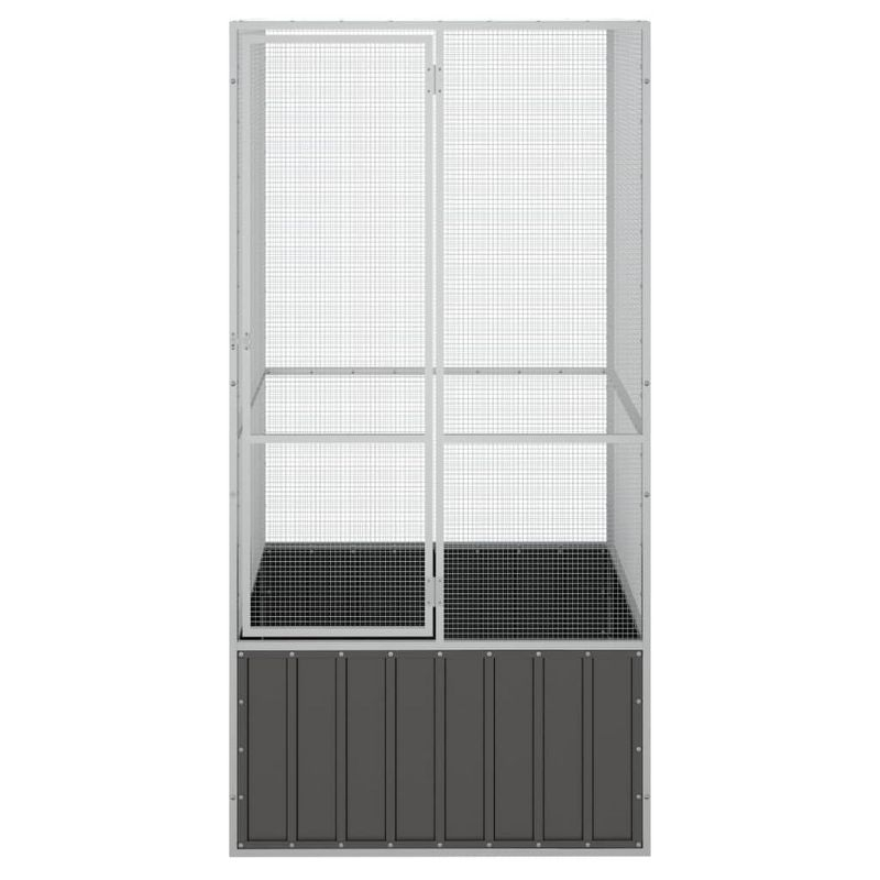 vidaXL Bird Cage Anthracite 43.7 in.x42.1 in.x83.3 in. Galvanized Steel