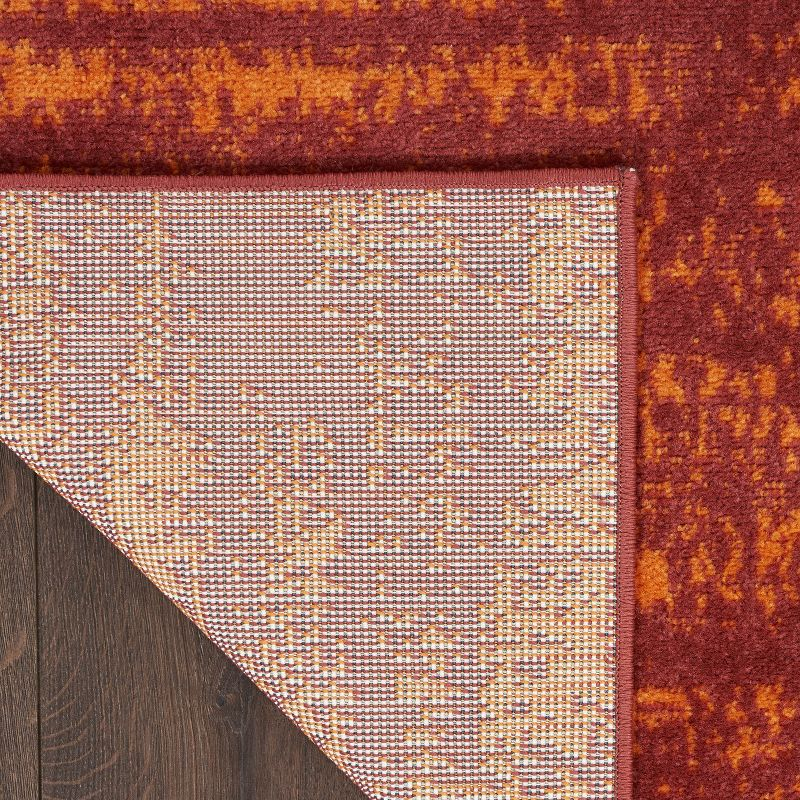 Nourison Essentials Abstract Low Pile Indoor Outdoor Area Rug 6' x 9' Red