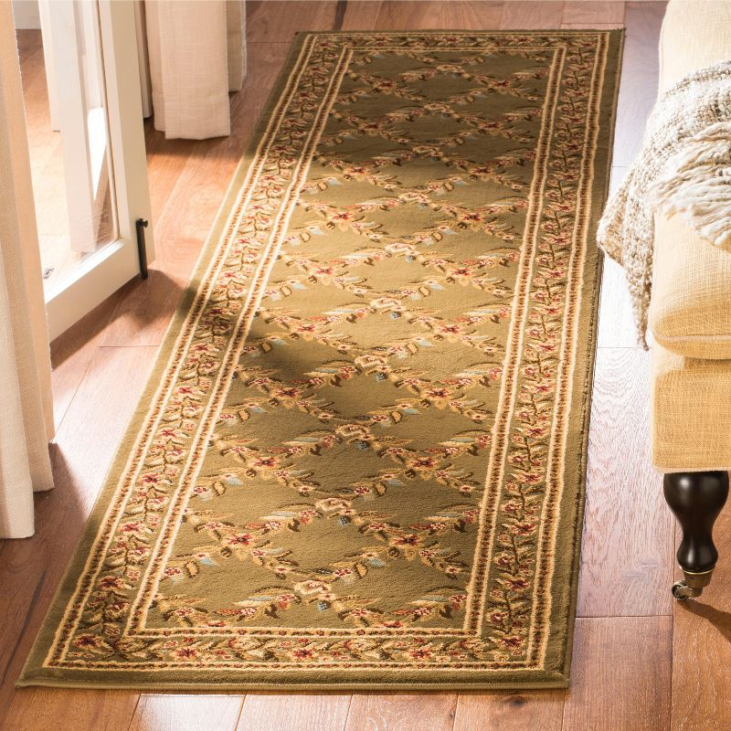 Lyndhurst LNH557 Power Loomed Runner Rug - Green/Green - 2'3"x12' - Safavieh