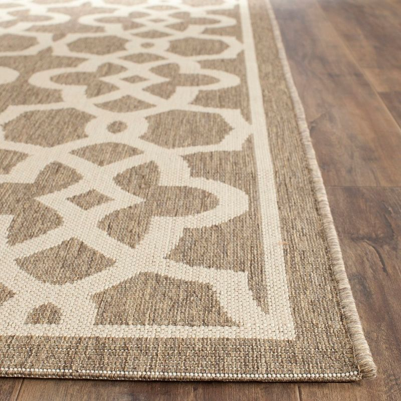Courtyard CY6071 Power Loomed Indoor and Outdoor Area Rug - Mocha/Beige - 5'3"x7'7" - Safavieh