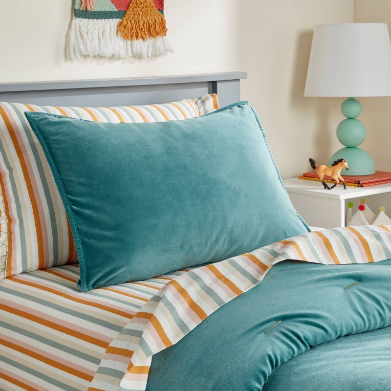 Velvet Kids' Sham Pillow Twilight Green - Pillowfort™: Standard Size, Machine Washable, OEKO-TEX Certified