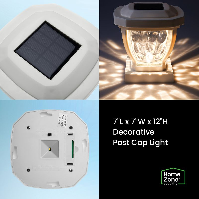 Home Zone Security® 12-Lumen-Each 4 x 4 Solar LED Post Cap Lights (White)