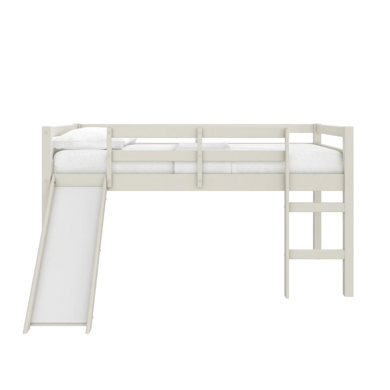 DHP Milton Kids Junior Loft Bed with Slide, Twin, White
