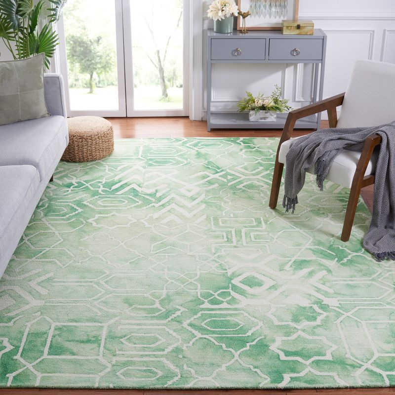 Dip Dye DDY678 Hand Tufted Area Rug - Green/Ivory - 6'x9' - Safavieh.