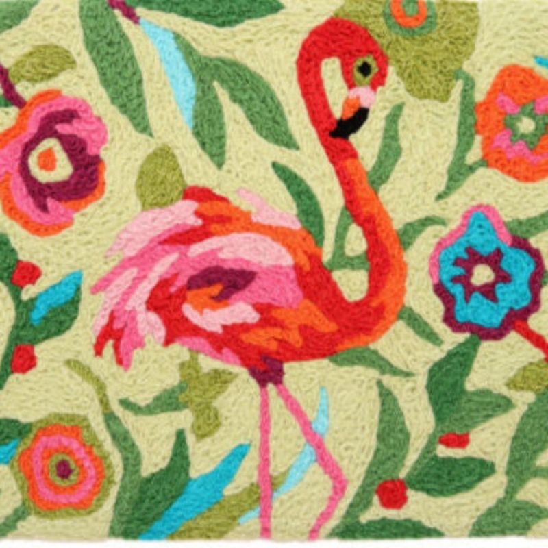 Jellybean Flamingo Garden Doormat – 20"x30" Indoor/Outdoor, Washable Entryway Mat