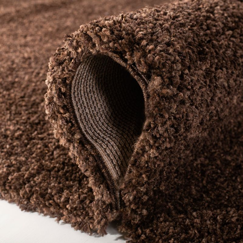 California Shag SG151 Power Loomed Indoor Accent Rug - Brown - 4'x4' - Safavieh