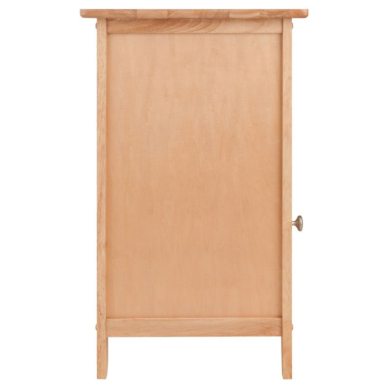 Winsome Eugene Nightstand Natural: Wood Composite Bedside Table with Cabinet Door & Drawer