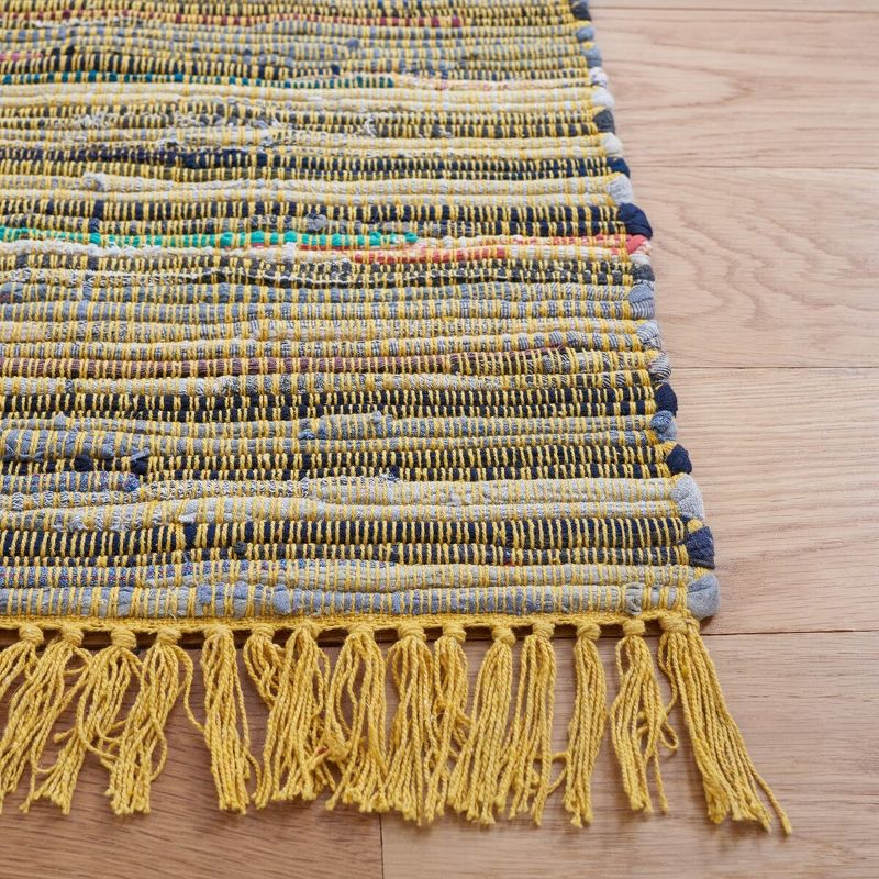 Rag Rug RAR121 Hand Woven Indoor Area Rug - 5'x8' - Yellow/Multi - Safavieh