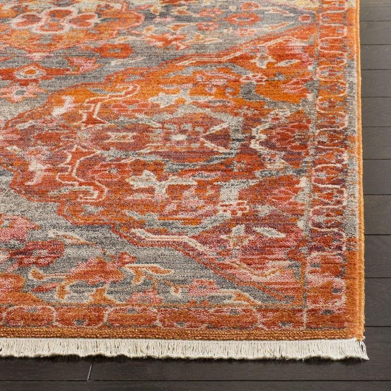 Vintage Persian VTP470 Power Loomed Indoor Area Rug - Aqua/Orange - 4'x6' - Safavieh.