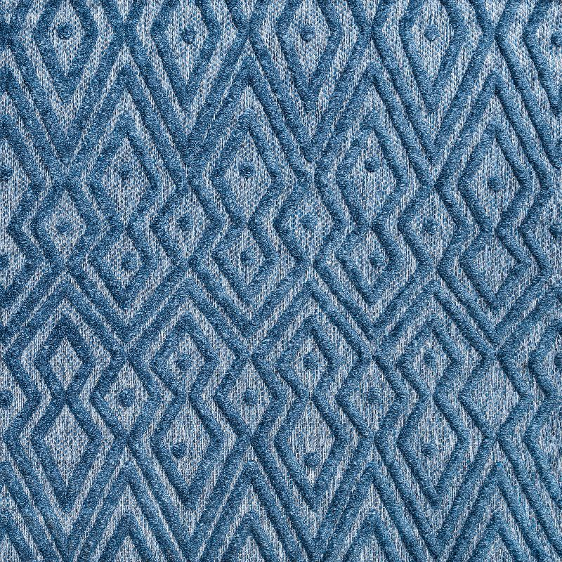 5' x 5' Balansat Moroccan Diamond Indoor/Outdoor Area Rug, Navy - JONATHAN Y