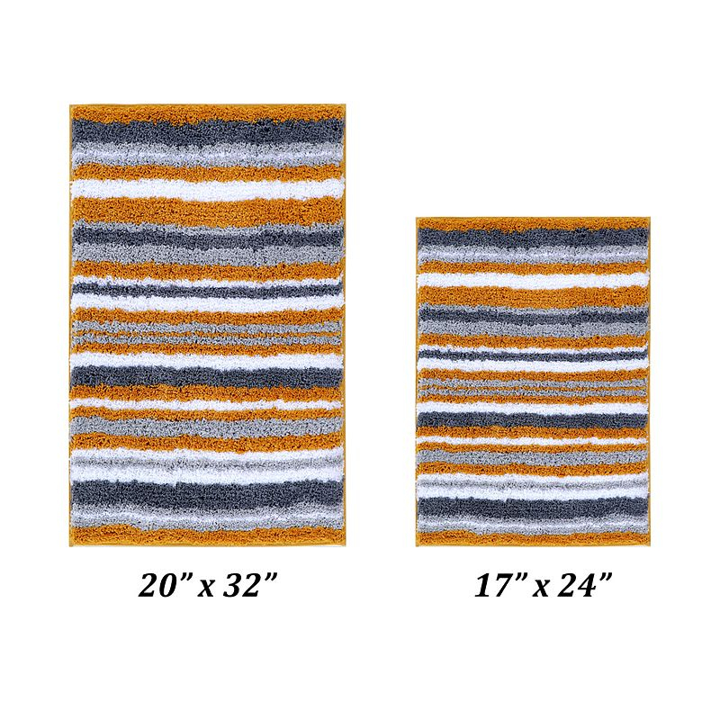 Better Trends Griffie 100% Polyester TPR Backing Tufted 2 Pc (17" x 24" | 20" x 32") Bath Rug Set -