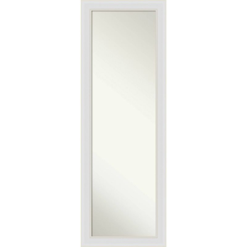 18" x 52" Flair Framed On the Door Mirror Soft White - Amanti Art: Modern Rectangle, Polystyrene Frame, No Assembly Required